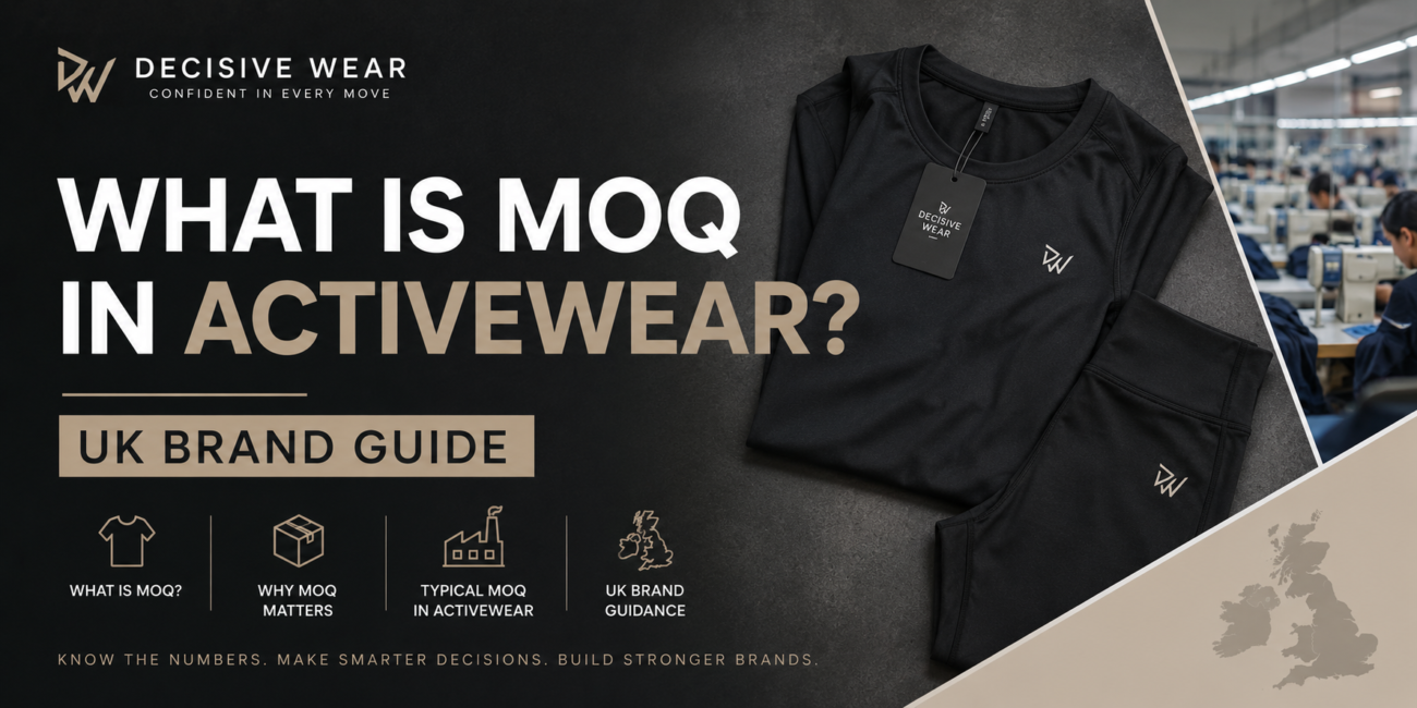activewear MOQ minimum order quantity UK