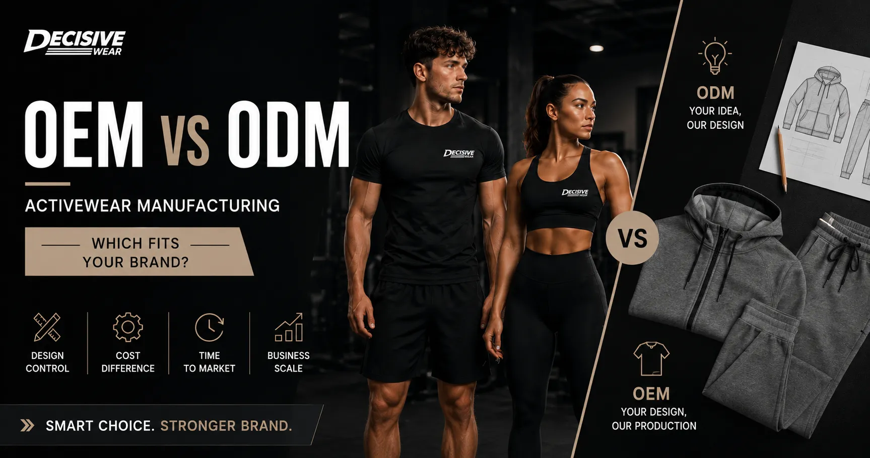 OEM vs ODM activewear manufacturing comparison for UK gym wear brands