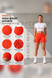 Women’s Activewear Shorts – 220 GSM Polyamide/Elastane - ZEH003 - Image 4
