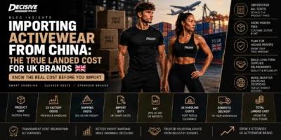 Cost breakdown chart showing the true landed cost of importing activewear from China to the UK